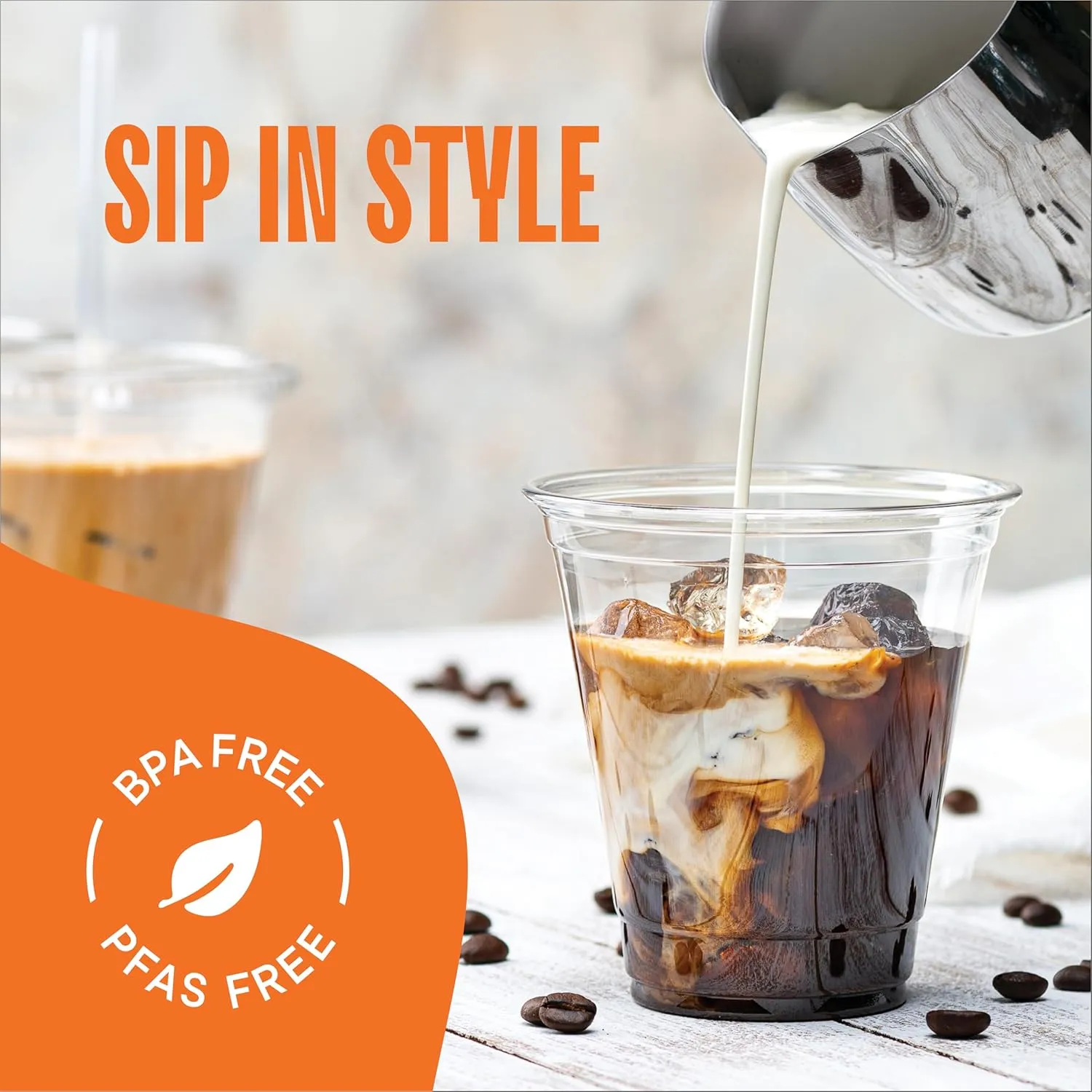 12 oz Clear Plastic Cups with Straw-Slot Lids [100 Sets] PET Crystal Clear Disposable 12oz Plastic Cups with Lids - Crystal Clear, Durable Cup. BPA Free   Crack Resistant, for Coffee, Juice, Shakes