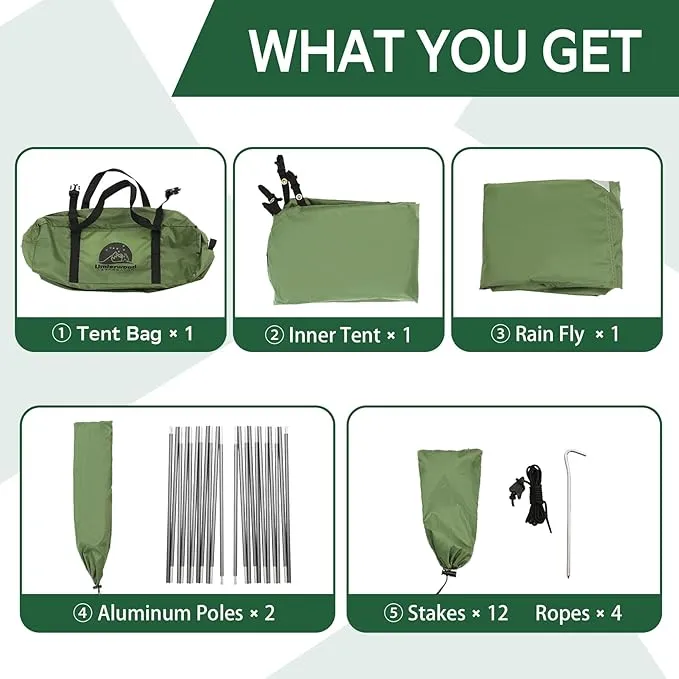 1/2 Person Backpacking Tent for Camping - Ultralight & Waterproof Outdoor Camping Tent 2 Person, Easy Set Up Compact Two Person Tent, Lightweight Two Man Tents for Hiking by Underwood Aggregator