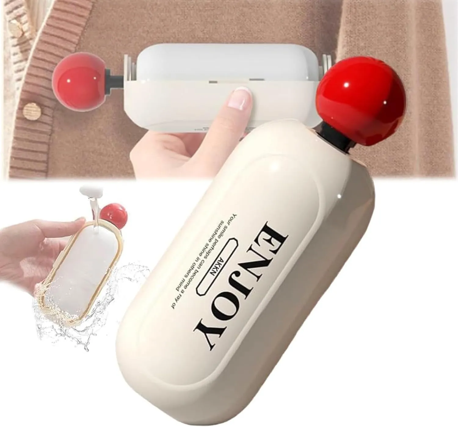 1pcs Enjoy Lint Roller, Enjoy Sticky Lint Roller, 2 In1 Washable Lint RemoverReusable Portable Mini Travel Sticky RollerFurniture,Clothes,Hair Removers for Dog and Cat (White)