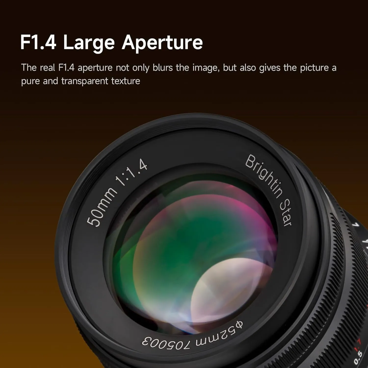 50mm F1.4 Big Aperture APS-C Manual Focus Mirrorless Camera Lens, Fit for Sony Alpha ZV-E10, A7IV, A6400, A7II, A7SIII, A7III, A7C, A6600, A6100, A7RIV, A6000, A7RIII (Black)