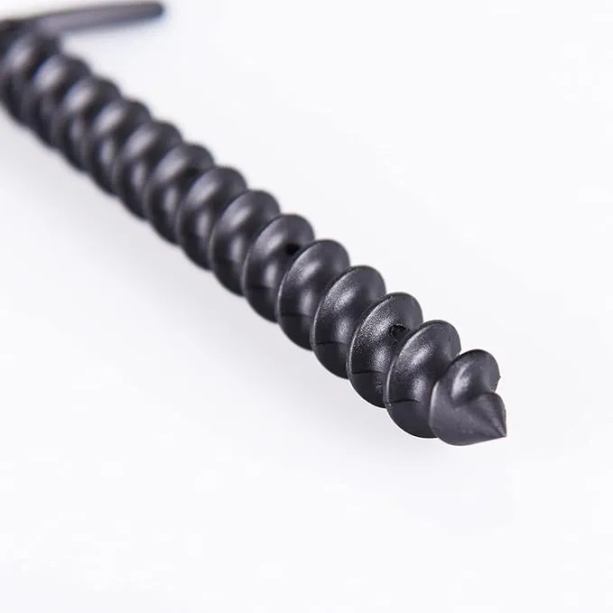 5PCS Tents Stakes 5.7 Inch Spiral Ground Anchor Lightweight Tent Pegs for Canopies Tarps Camping Backpaking Landscaping Securing Dogs Pets Outdoor Black