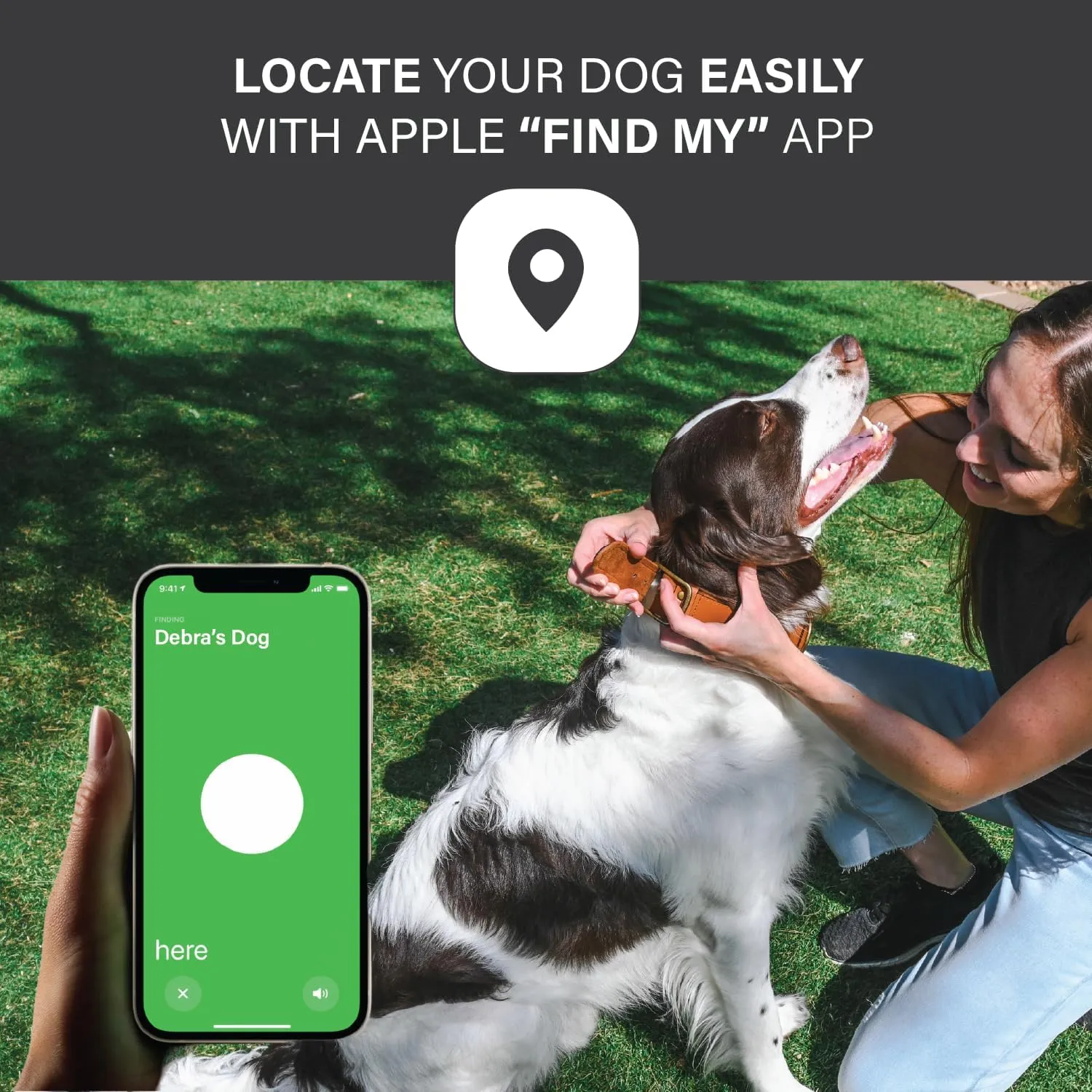 AirTag Dog Collar for Apple AirTag  Leather Dog Collar with Apple AirTag Holder  Smart Collars for Dog  GPS Dog Collar  Dog Collar with Airtag Holder (L, Black)