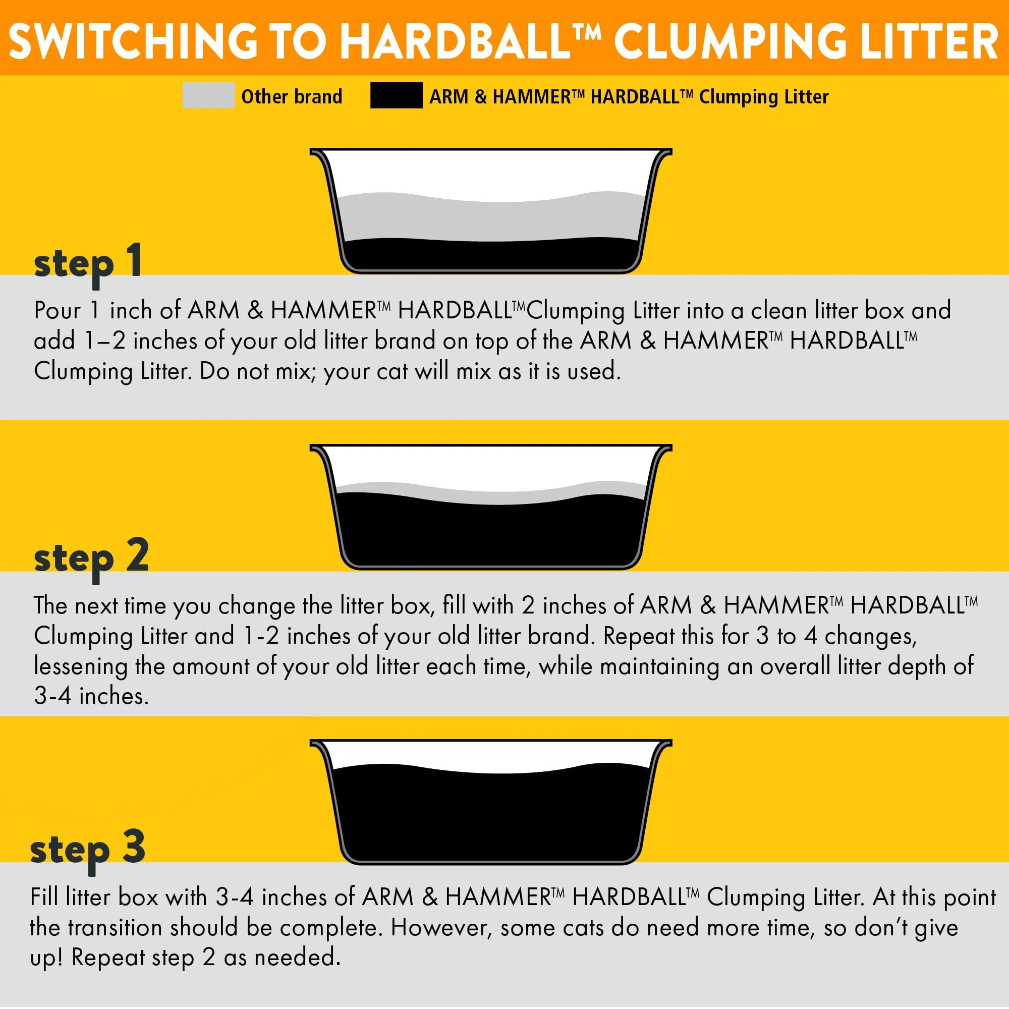 Arm  Hammer Hardball Lightweight Easy No-Mess Scooping Garden Bloom Scent Platinum Multi-Cat Clumping Litter, 8.5lb