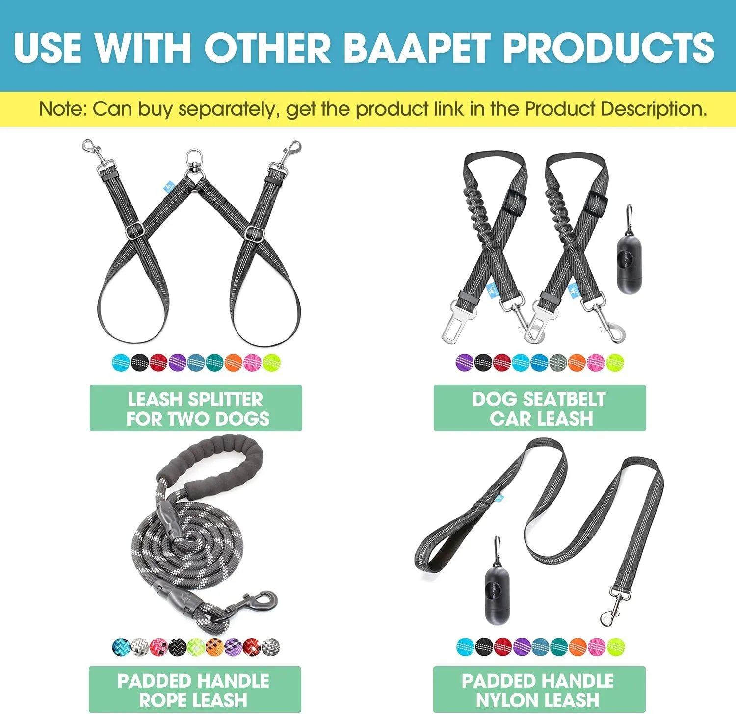 BAAPET Comfortable Dog Collar with Double Security Dual D-Ring and ID Tag Hanger for Small Puppy, Medium and Large Dogs (XS - 3/4" x (9"-13"), Black)