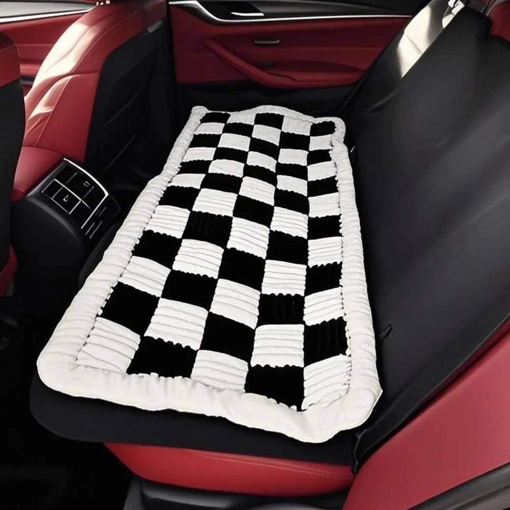 Backseat Pet Bed Mat,Non-Slip Dog Bed for Car Back Seat,Dog Travel Bed,Fit for Backseat Extenders and Seat Covers (Black&White)