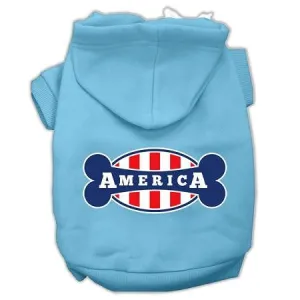 Bonely in America Screen Print Pet Hoodies Baby Blue Size XS (8)