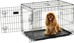 Carlson Secure and Compact Double Door Metal Dog Crate, Medium with Divider Panel