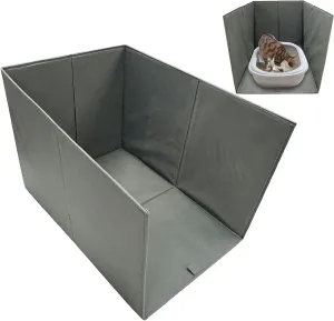 Cat Litter Box Enclosure Splash Guard Large Foldable Removable Mat, Tall for Litter Contained High Side Out Litter Box Keeping Litter Off Floor Easy Clean (26.4 * 21.3 * 16.5 inch)