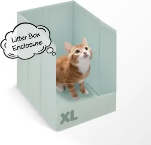 Cat Litter Box Enclosure,Folding XL L24W16H18 Litter Box Enclosure Splash Guard High Side, Leak&Water Proof,No Assembly Required Pee Shields,Dog Proof