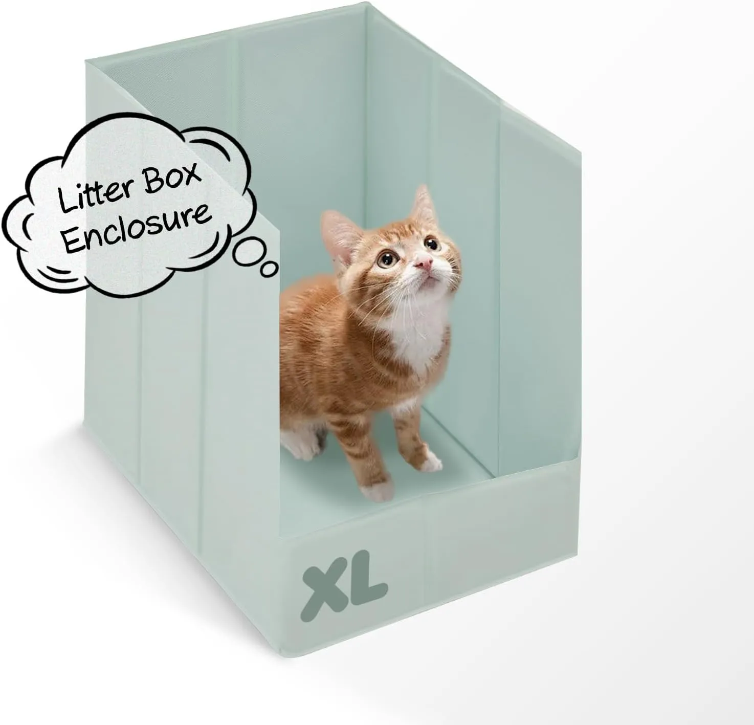 Cat Litter Box Enclosure,Folding XL L24W16H18 Litter Box Enclosure Splash Guard High Side, Leak&Water Proof,No Assembly Required Pee Shields,Dog Proof