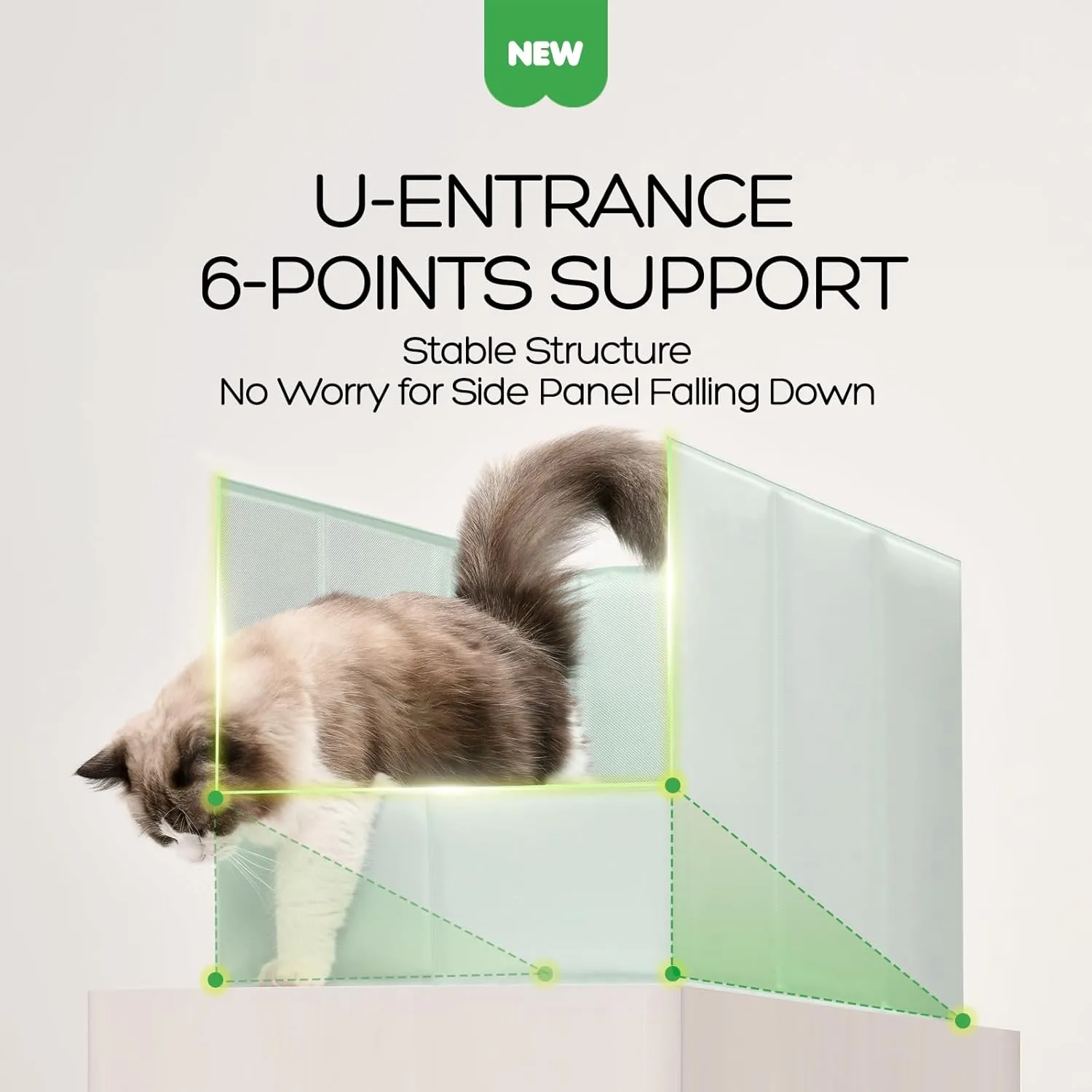 Cat Litter Box Enclosure,Folding XL L24W16H18 Litter Box Enclosure Splash Guard High Side, Leak&Water Proof,No Assembly Required Pee Shields,Dog Proof