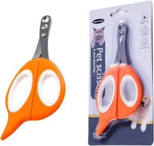 Cat Nail Clipper Cat Nail Trimmer Pet Nail Clippers Cat Claw Clipper Safety Guard Small Animals Nail Clippers with Hole Professional Grooming Tool for Indoor Cat Kitten Dog Rabbits (Orange)