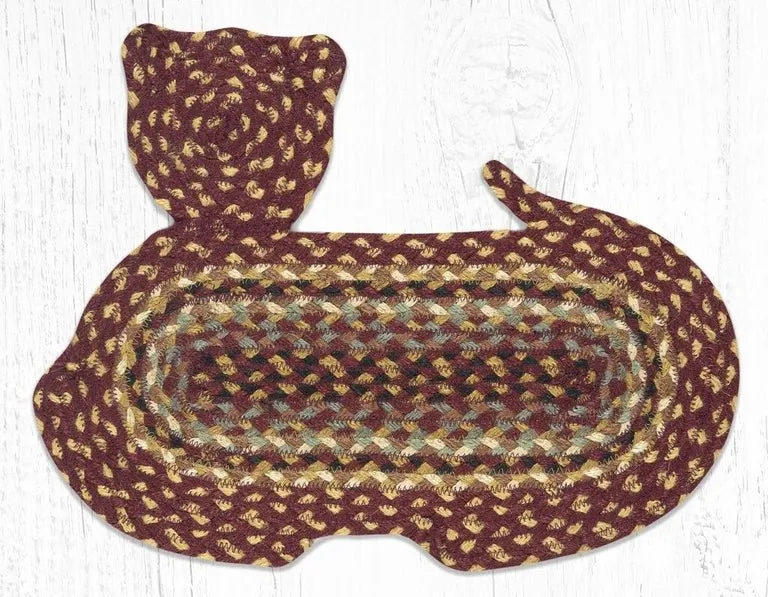 Cat Rug / Bowl Mat - Burgundy, Gray, & Cream