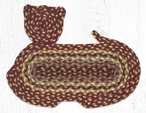 Cat Rug / Bowl Mat - Burgundy, Gray, & Cream