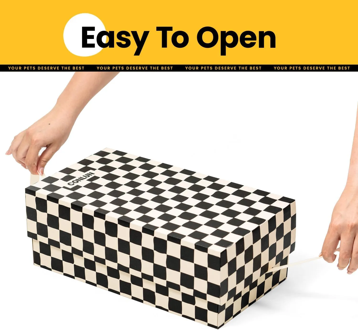 Cat Scratcher Box with 4 Scratching Pads&2 Separate Cardboard Boxes,2-in-1 Cardboard Cat Scratch for Multiple Kitten Interactive Play,Birthdays Holiday Toys Gift,Checkered-Ball Toy