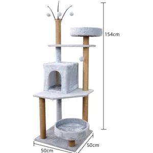 Cat Tree & Scratching Light Grey 50*50*154