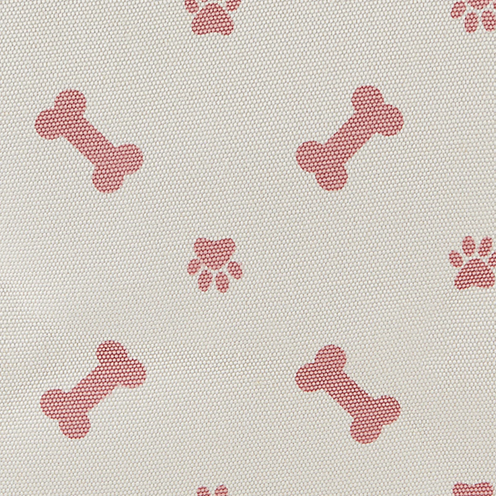 Collapsible Pet Storage Bin, Paw/Bone Print, Rose, Medium Round -12x15x15"