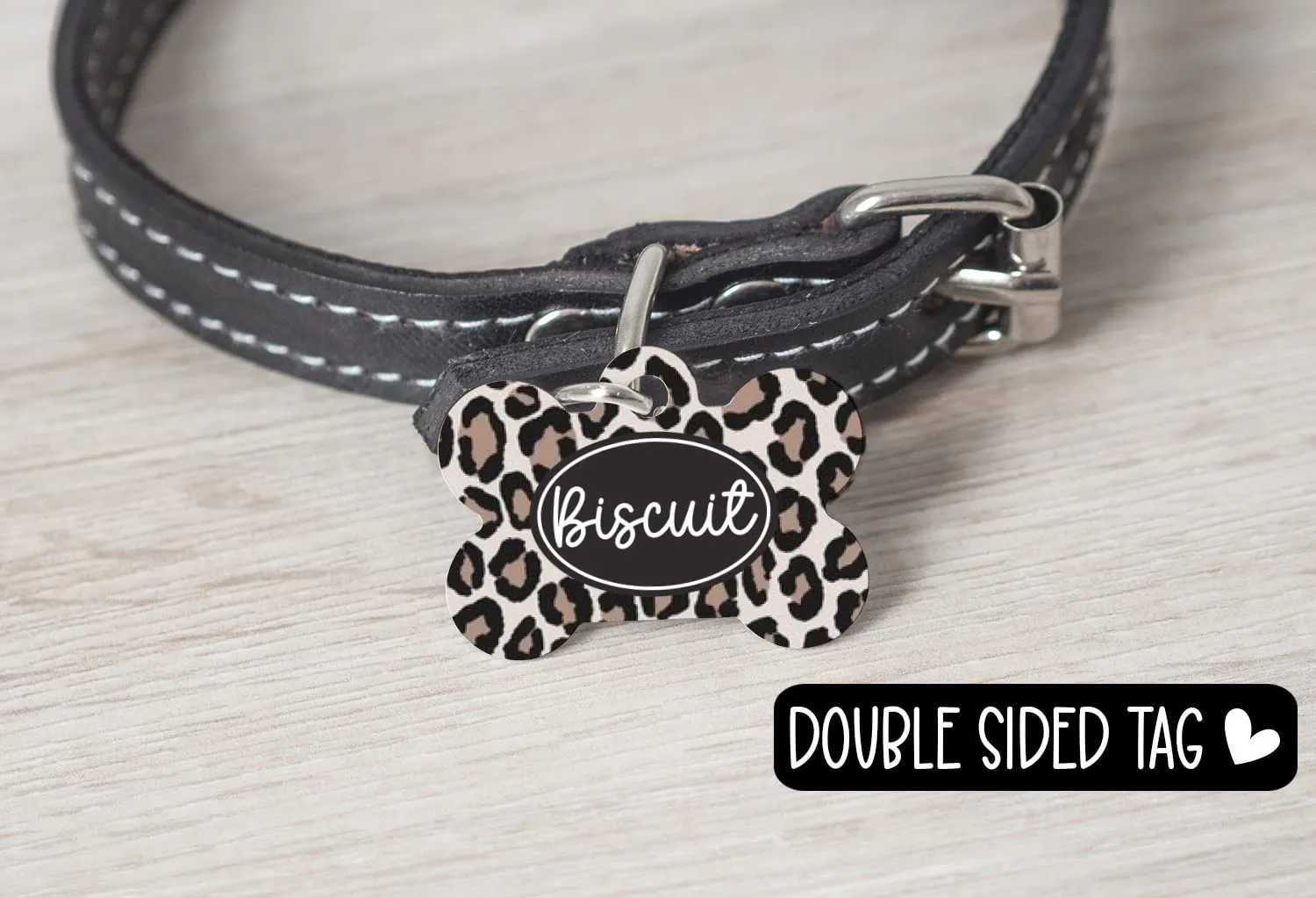 Custom Dog Tag, Cheetah Print Dog ID Tag, Name Tag for Dogs, Pet Identification Tag, Engraved Dog Tag, Dog Tag for Collars
