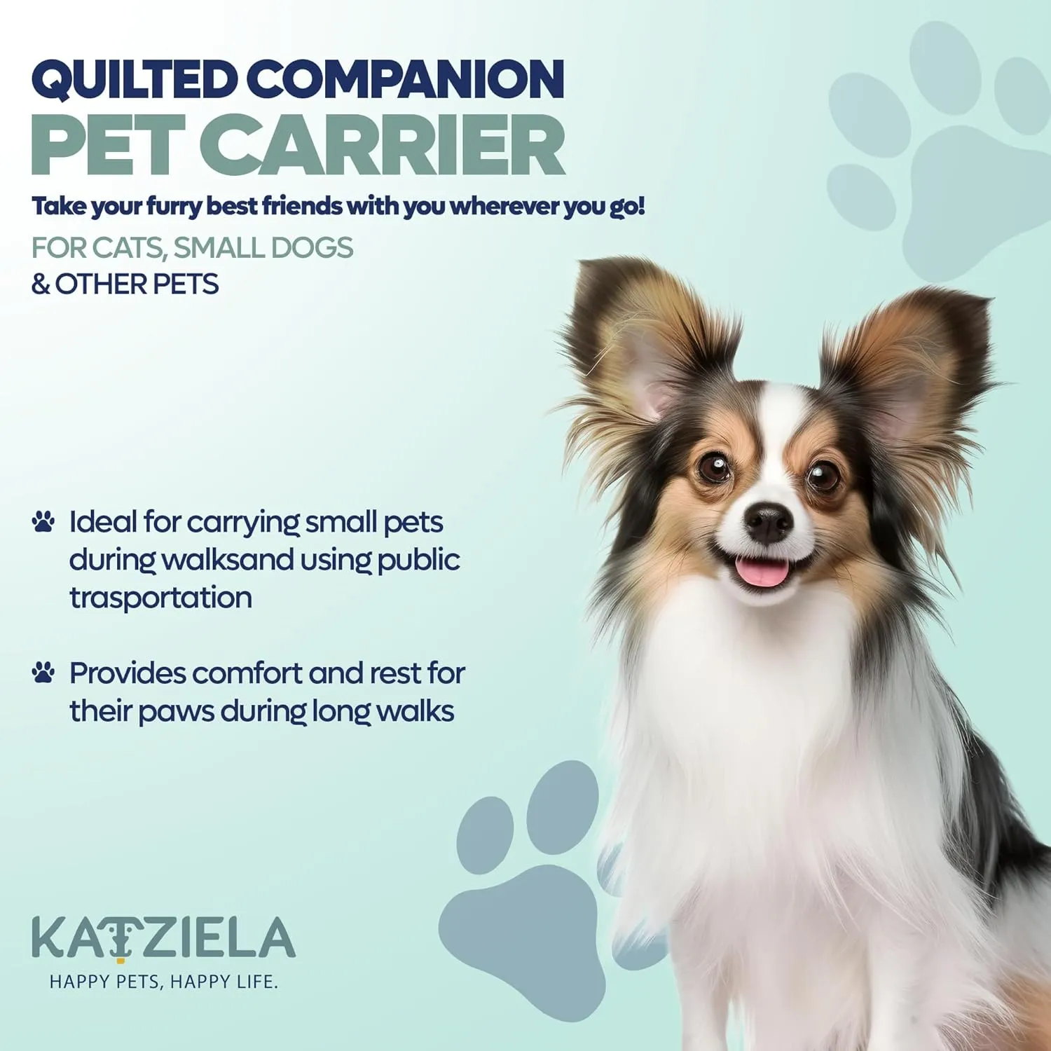 Deluxe Quilted Airline Approved Pet Dog & Cat Carrier for Airplane Travel - by Katziela (Medium, Gray)