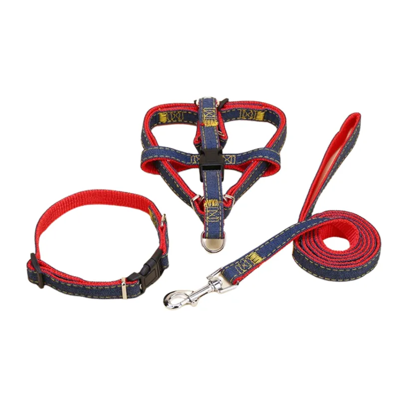 Denim Harness And Leash Set