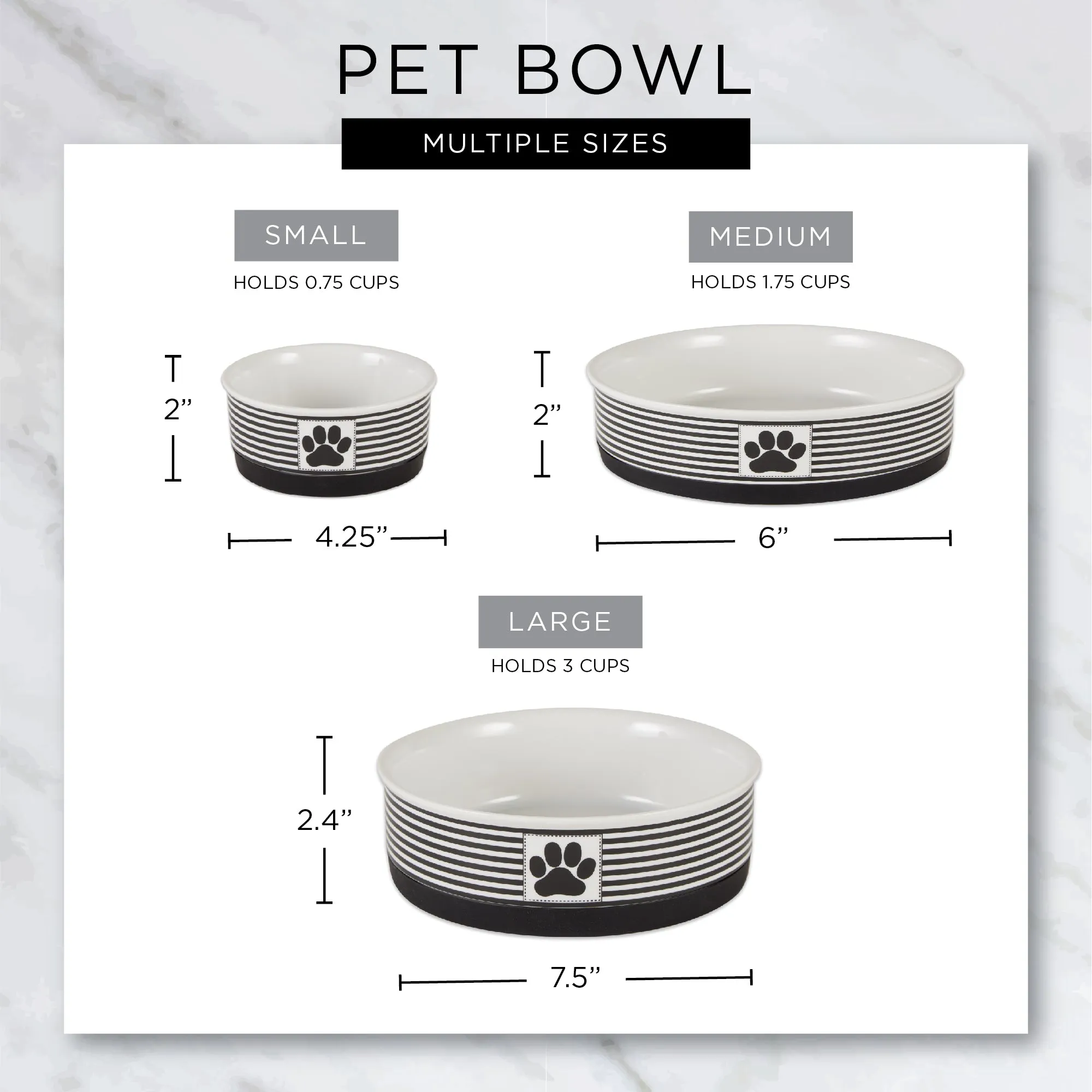 Desert Sage Petite Check Pet Bowl Set of 2, Small - 3/4 C Capacity