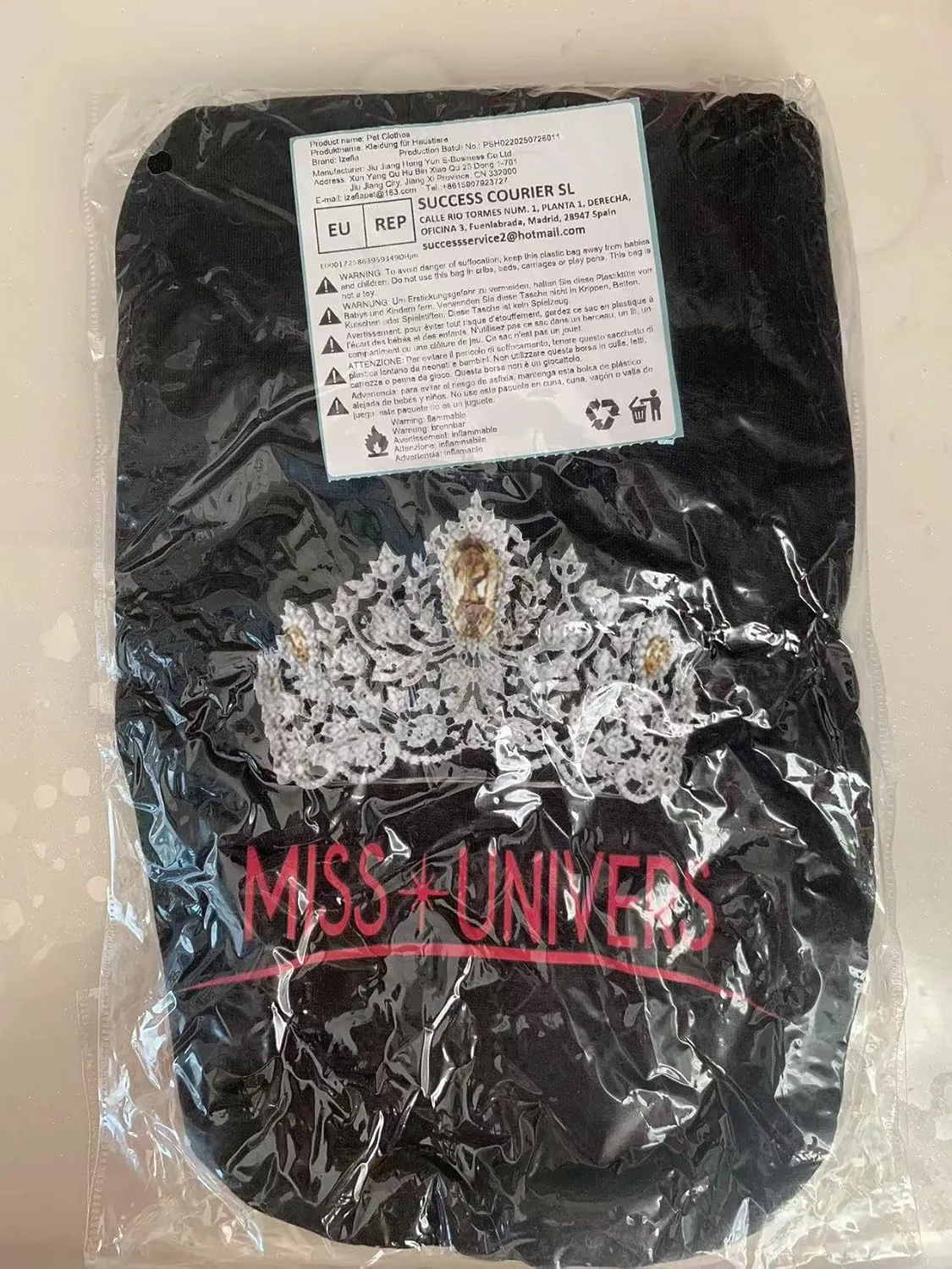 Dog Hoodies Dog Clothes Apparel Miss Univers Fleece Sweater Winter Sweatshirt Warm Cotton Grooming Hoodie for Small Dog Medium Large Dog Cat Black L