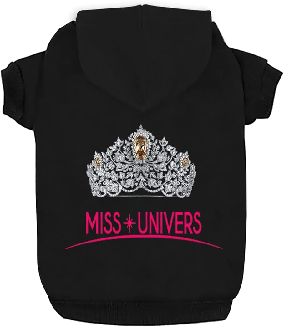 Dog Hoodies Dog Clothes Apparel Miss Univers Fleece Sweater Winter Sweatshirt Warm Cotton Grooming Hoodie for Small Dog Medium Large Dog Cat Black L