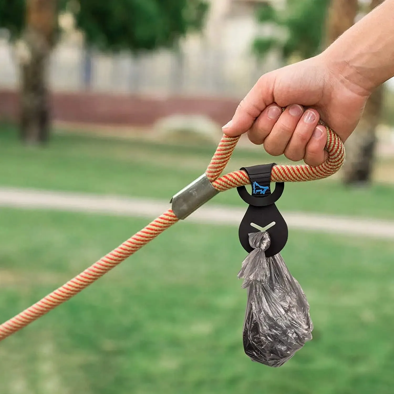 Dog Poop Bag Holder for Leash Waste Bag Carrier Dog Poop Bag Dispenser for Walking Running Bicycle Accessory 2 Pieces (Black   Pink)