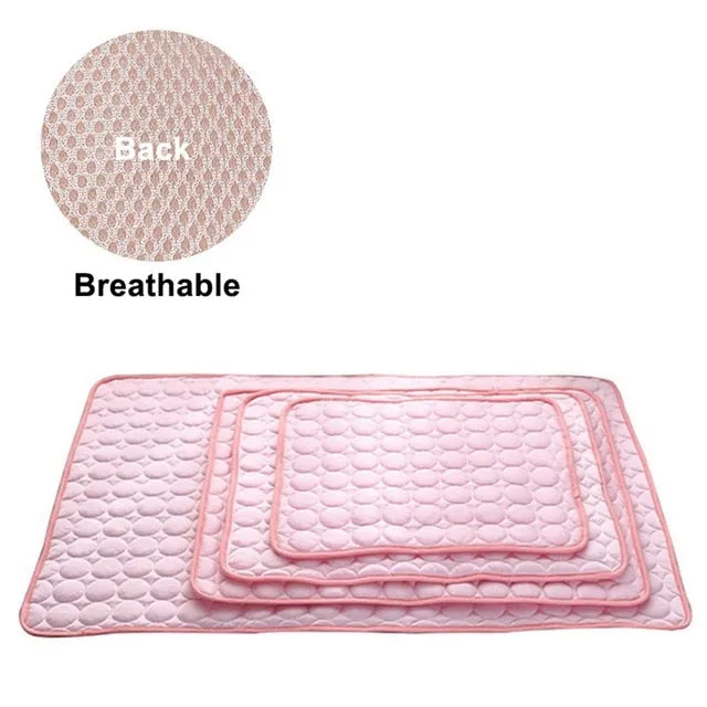 Dog Self Cooling Mat Pet Washable Summer Cooling Pads Cooling Blanket Hot Weather Sleeping Kennel Mat,Ice Silk Sleep Mat Pad Non-Toxic Breathable Sleep Bed Beach for Large Dogs Cats Animal No Water