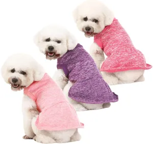 Dog Sweater, Dog Sweaters for Small Dogs, 2, 3 Pack Warm Soft Pet Clothes for Puppy, Medium Large Cat, Dogs Girl or Boy, Dog Shirt for Winter Christmas (Dress Pink Purple HotPink, X-Large)