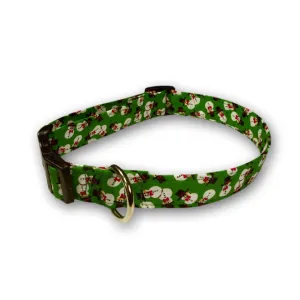 Elmo's Closet Mini Snowmen Dog Collar - Green