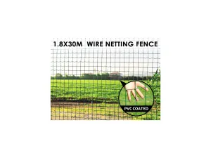 Fencing 1.8x30m PVC Coated Wire Netting Fence