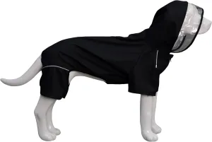 Four-Legged Full Coverage Waterproof Dog Raincoat with Reflective Features Pet Raincoats for Large Medium Small Dogs Black L