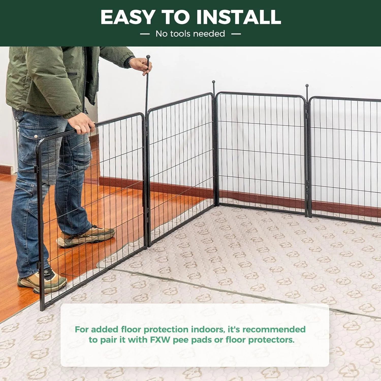 FXW Rollick Dog Playpen for Yard, RV Camping, 24 inch 8 Panels for Puppy and Small DogsPatented
