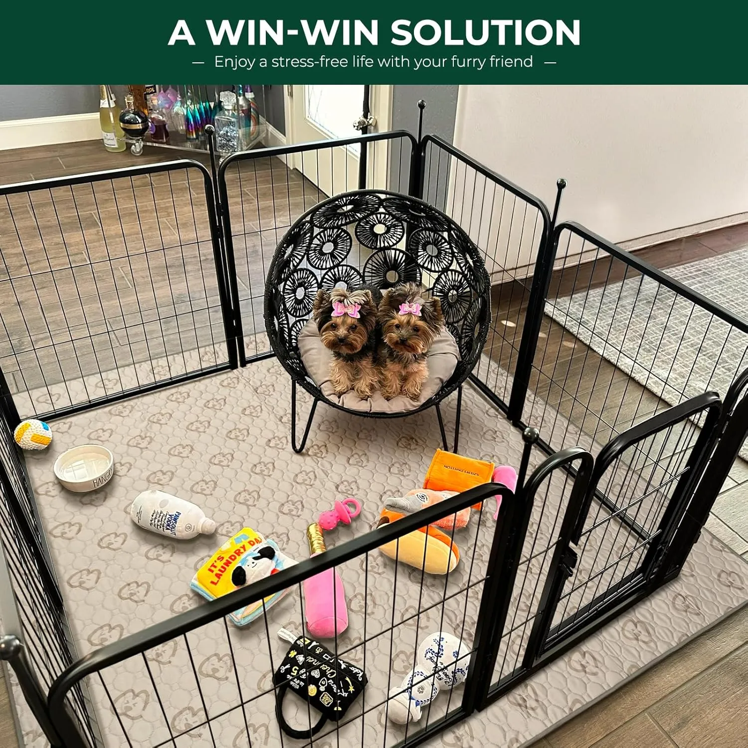 FXW Rollick Dog Playpen for Yard, RV Camping, 24 inch 8 Panels for Puppy and Small DogsPatented