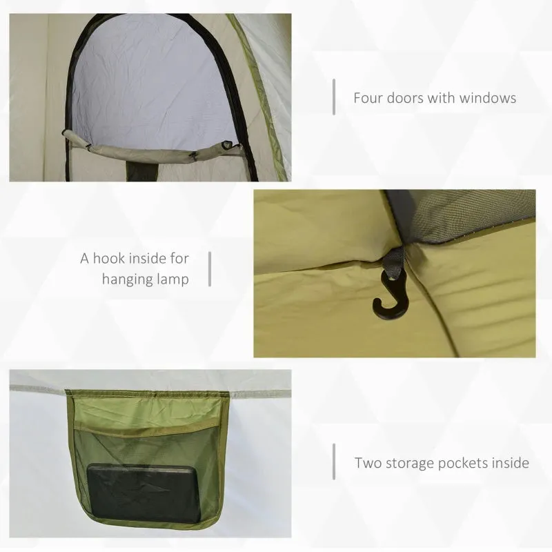 Green 4-Person Automatic Pop-Up Camping Tent