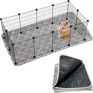 Guinea Pig Cage - 12-Piece Metal Wire Playpen with 2 Reusable Pee Pads- Small Animal Cage for Hamsters, Rabbits, Guinea Pigs, and Other Pets (47.28 * 24")