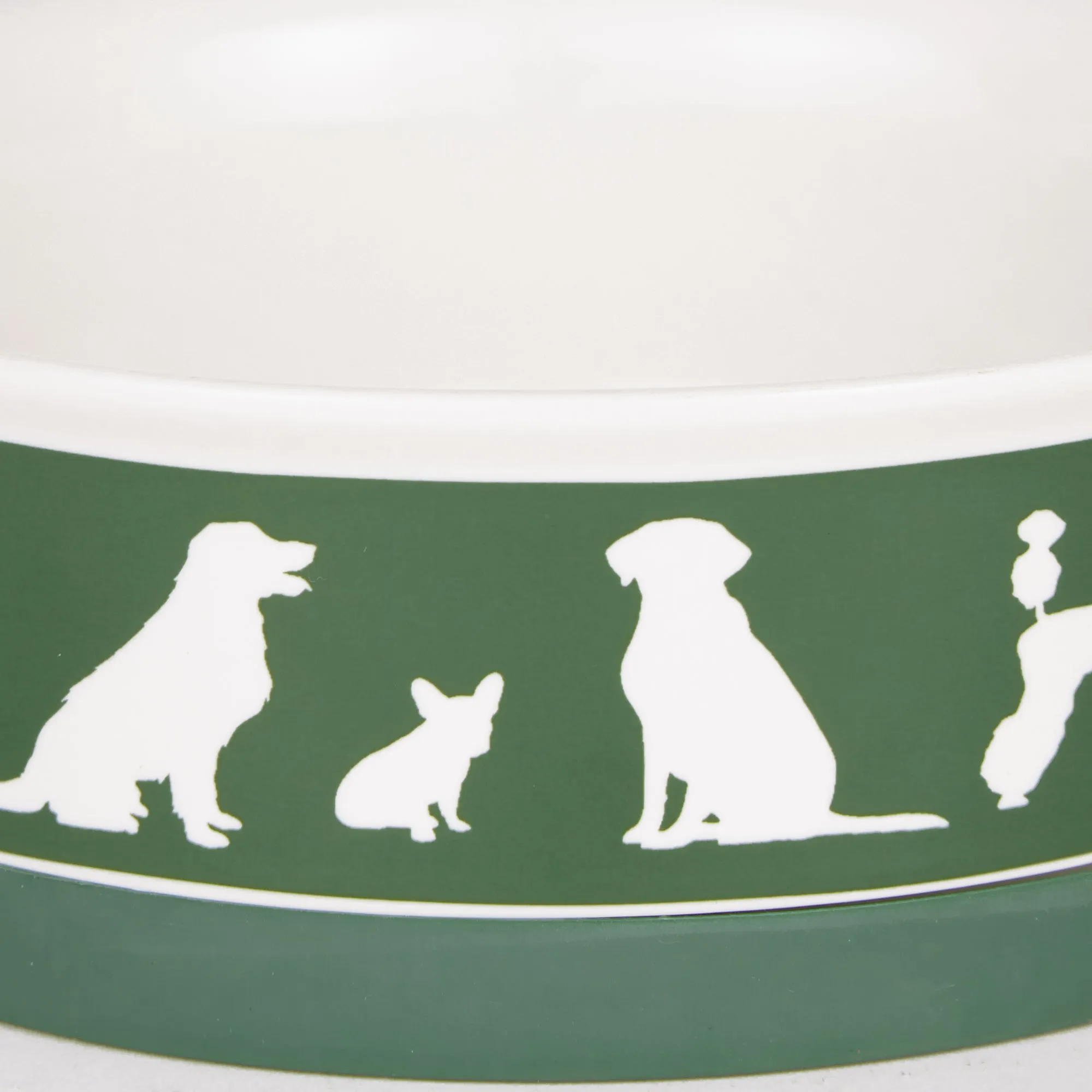 Hunter Green Dog Show Pet Bowl Set/2, Large 3.75 C. Capacity