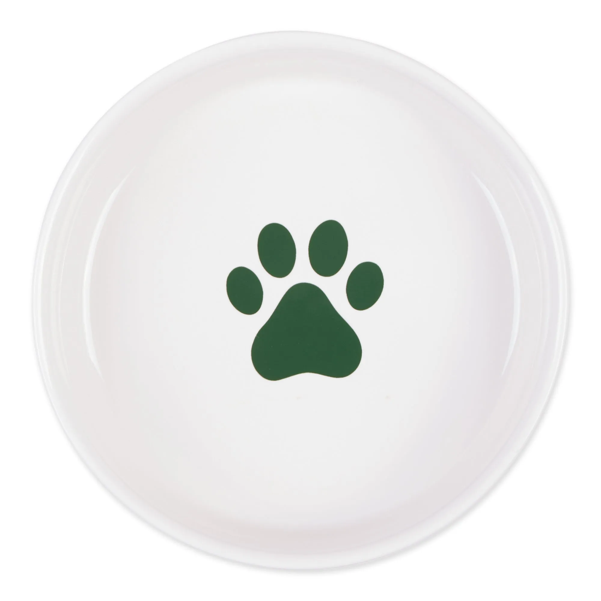 Hunter Green Dog Show Pet Bowl Set/2, Large 3.75 C. Capacity