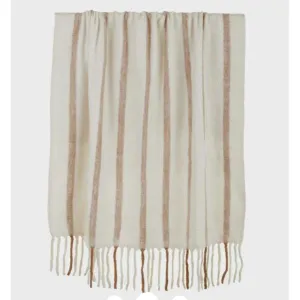 Ivory & Tan Hanna Wool Blend Throw - 125cm x 150cm