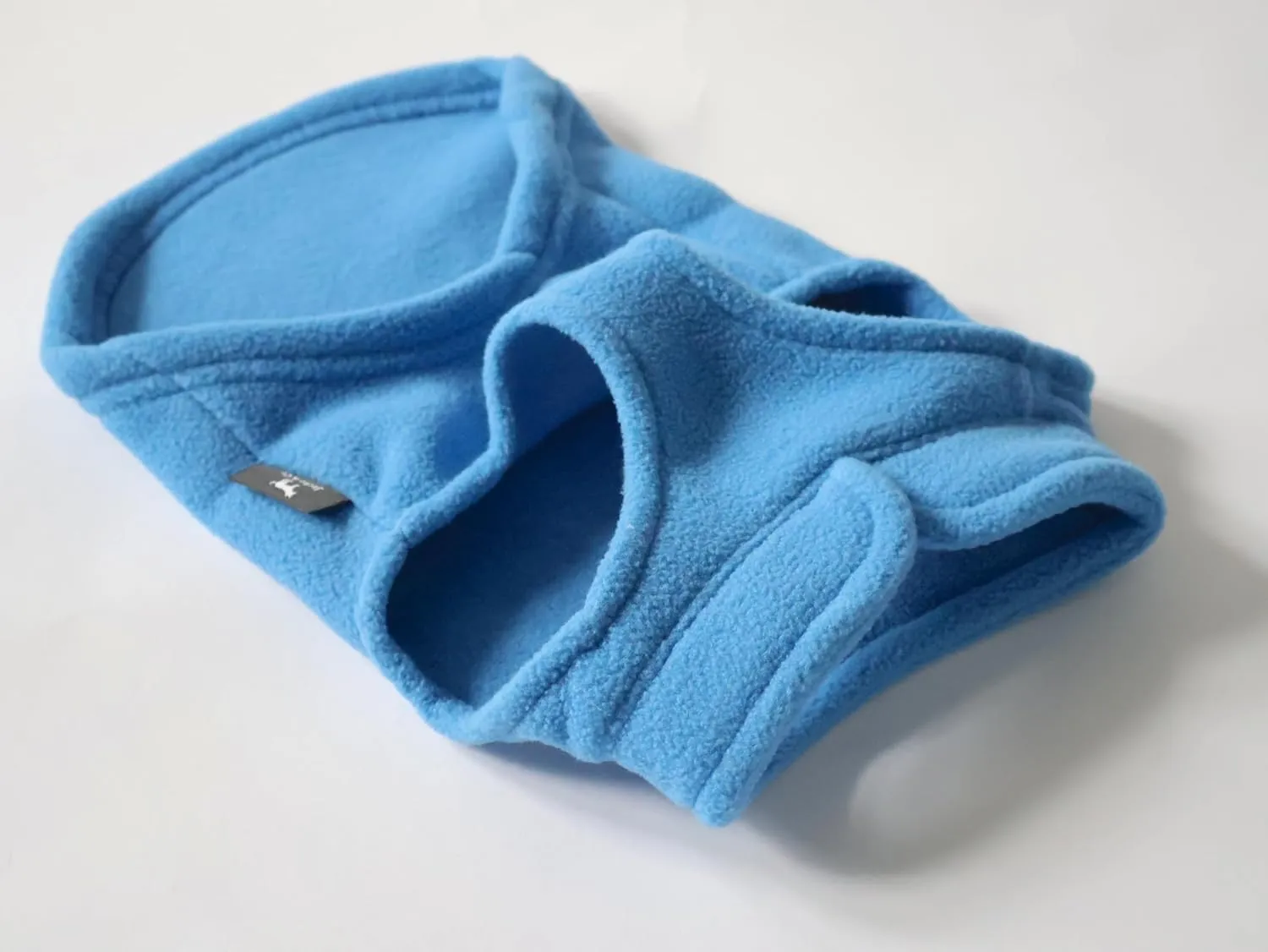 JACKO & CO - Fleece Vest Sweater with Leash Ring - Soft Lightweight Breathable for Puppies Small Medium Dogs, Kitten, Cats, Chihuahua - Warm for Fall/Autumn/Winter (Blue, X-Large 17-25lbs)