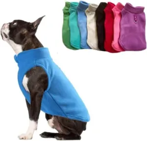 JACKO & CO - Fleece Vest Sweater with Leash Ring - Soft Lightweight Breathable for Puppies Small Medium Dogs, Kitten, Cats, Chihuahua - Warm for Fall/Autumn/Winter (Blue, X-Large 17-25lbs)