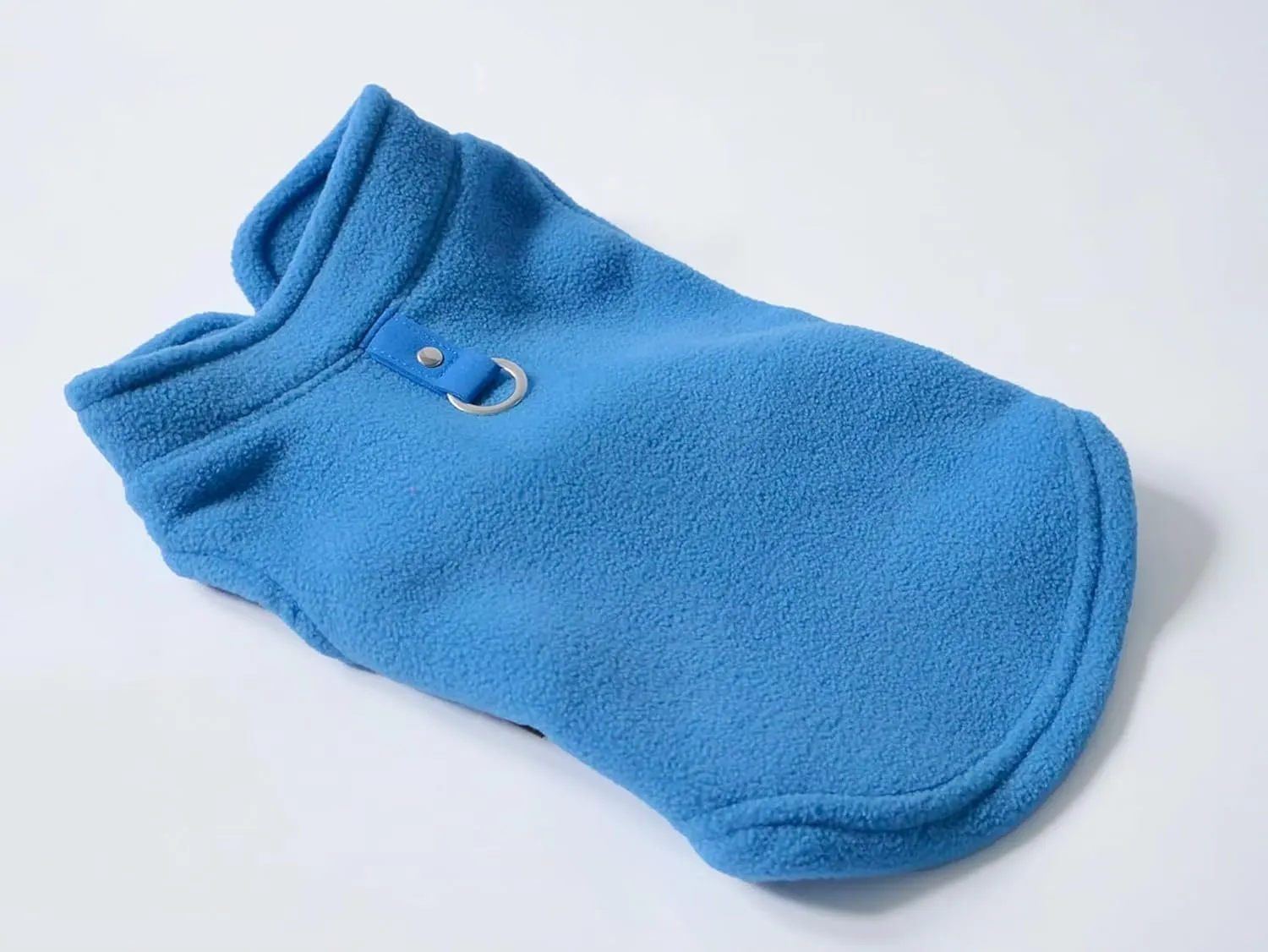 JACKO & CO - Fleece Vest Sweater with Leash Ring - Soft Lightweight Breathable for Puppies Small Medium Dogs, Kitten, Cats, Chihuahua - Warm for Fall/Autumn/Winter (Blue, X-Large 17-25lbs)