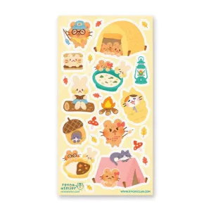KAWAII CAMPING STICKER SHEET