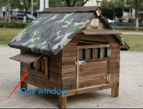 Large outdoor Doghouse, Rainproof, Carbonized Wood
