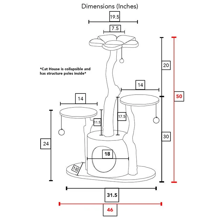 Leone Cat Tree - Gray