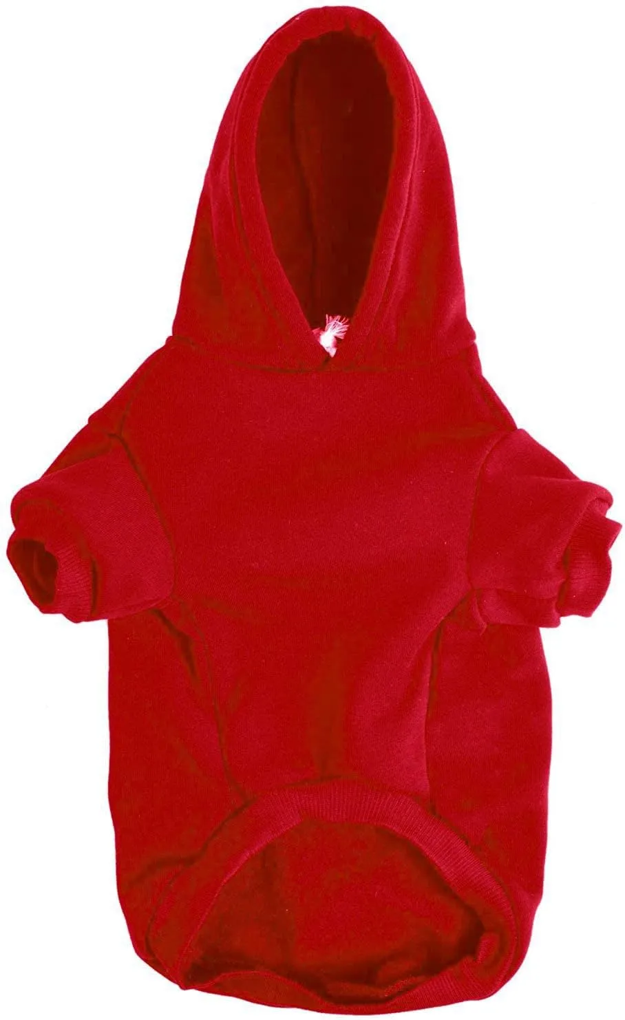 Love Me Fleece Dog Hoodie - Warm Cotton Grooming Sweater for Small, Medium & Large Dogs & Cats - Red