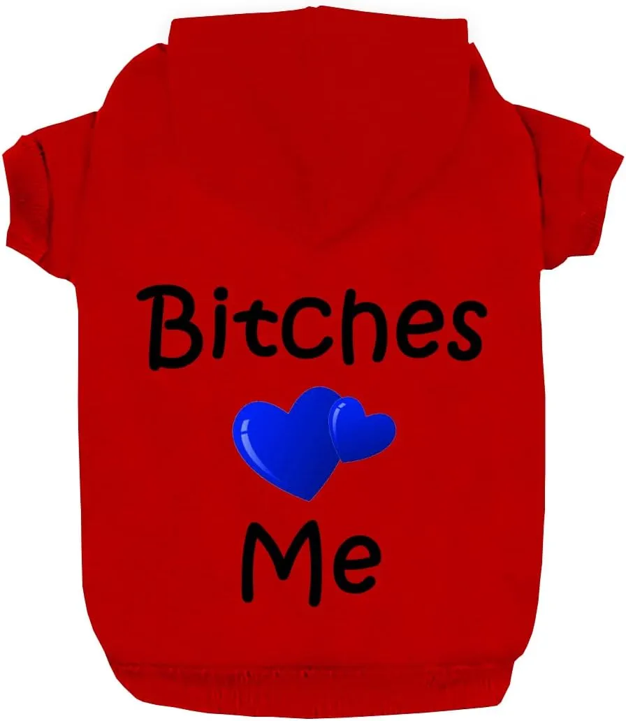 Love Me Fleece Dog Hoodie - Warm Cotton Grooming Sweater for Small, Medium & Large Dogs & Cats - Red