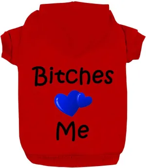 Love Me Fleece Dog Hoodie - Warm Cotton Grooming Sweater for Small, Medium & Large Dogs & Cats - Red