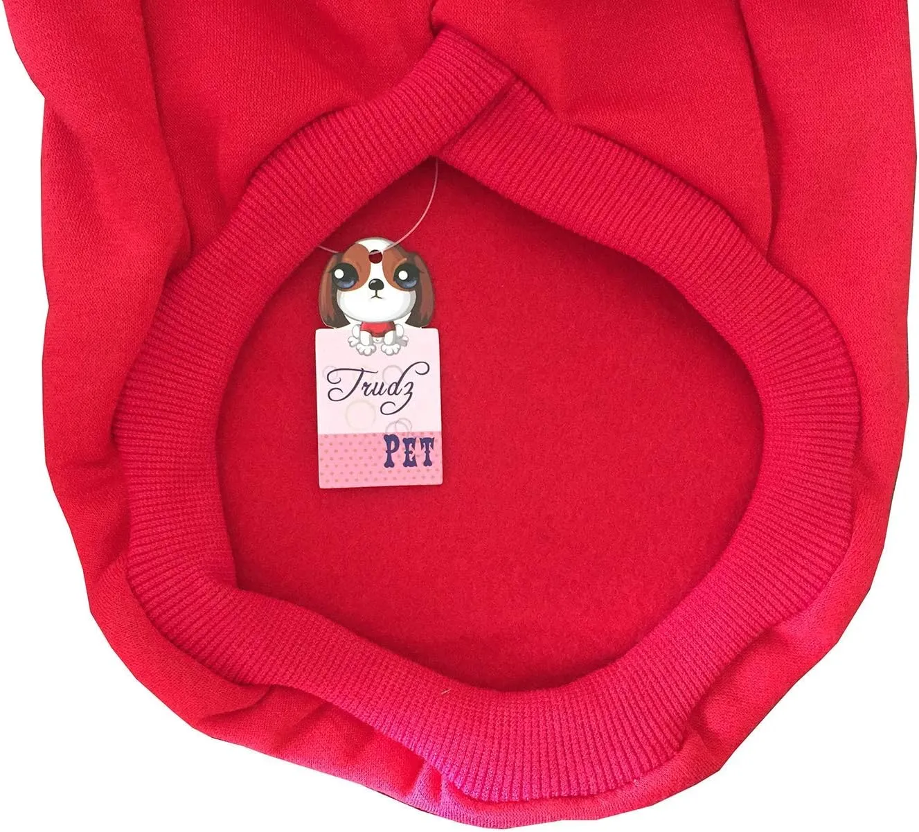 Love Me Fleece Dog Hoodie - Warm Cotton Grooming Sweater for Small, Medium & Large Dogs & Cats - Red